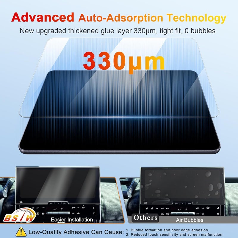 BSTW for 2024 Toyota bZ4X Screen Protector for 2023-2025 Subaru Solterra Limited/Touring & 2023-2025 Toyota bZ4X XLE 12.3-Inch Display Accessories Soft Nano Protective Film 2PCS (bZ4X 12.3-In Nano) - Image 5